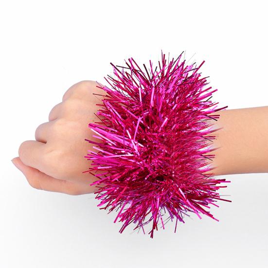 1 пара мишурных браслетов, красочная эластичная лента, универсальный размер для взрослых и детей, реквизит для детского сада, танцевального выступления, День защиты детей, спортивная группа поддержки