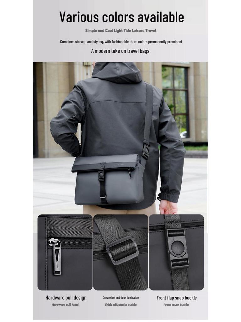 Мужской кожаный минималистичный скандинавский портфель кроссбоди – модная сумка через плечо для деловых поездок