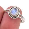 Natural Rainbow Moonstone Gemstone Handmade 925 Sterling Silver Ring Size 9 R3w57