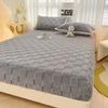 Three-dimensional Cut Flower Taffeta Fitted Sheet Solid Color Skin-friendly Warm Velvet Mattress Simmons Protective Cover Bed Cover