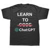 ChatGPT Научись кодить Чат ГПт Разработчик Программист Кодер Художественное оформление Креативная графика Футболка Унисекс Топы Думай меньше Буквы Футболки