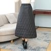 Winter and Autumn New Thickened Warm Cotton Elastic High Waist Slim Pocket Skirts Black