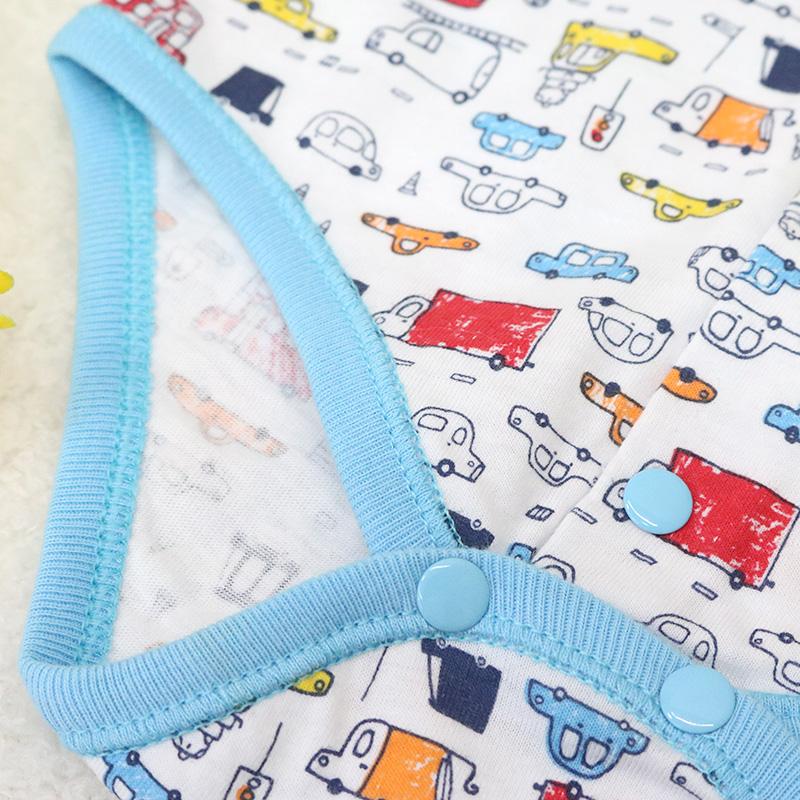 Baby 100% Cotton Short Sleeve Romper Boys And Girls Summer Printing O Neck Snap Button Newborn Clothing