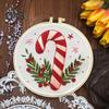 Christmas Embroidery Kit for Beginners And Adults Gnome Xmas Tree House Cross Stitch Kit with Embroidery Hoop Needles And Thread