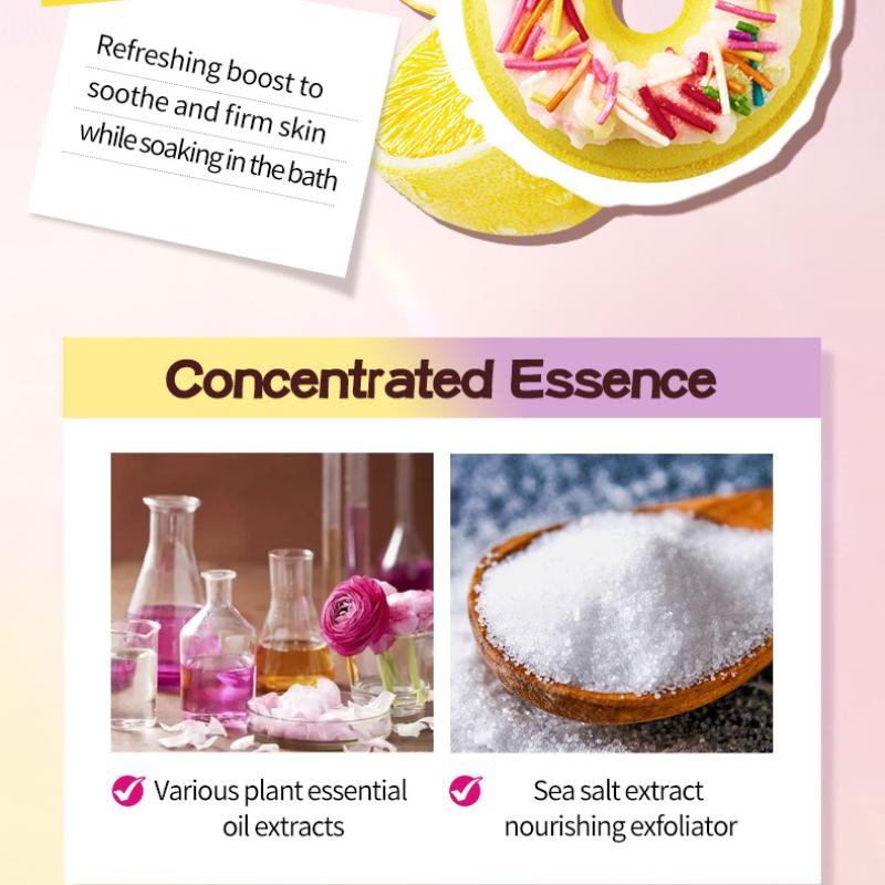Шарики соли для ванны в форме макарон-пончиков SADOER Clean Body Bath Salts