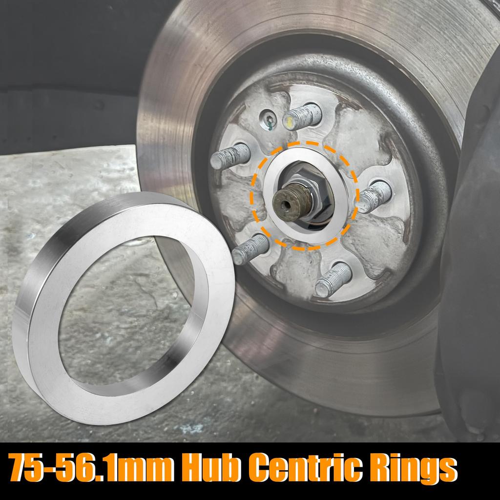 X AUTOHAUX Set of 4 OD 75mm to ID 56.1mm Aluminum Alloy Car Hub Centric Ring Wheel Borealis Spacer