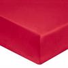 Fitted Sheet - Red - 160 X 200 Cm - Cotton Percale - 30 Cm Gusset - Machine Washable