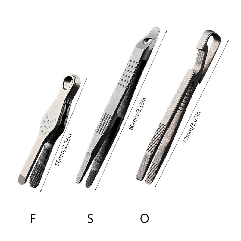 Титановый пинцет Карманный пинцет Мини Пинцет из титанового сплава Зажимной пинцет Инструменты для выживания для путешествий на открытом воздухе, кемпинга, походов, дома
