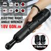 3/8" Rechargeable Cordless Electric Wrench Ratchet 18V with 2 Battery LED Light Right Angle Ratchet 60N.m Torque Power Tool D2 Free Shipping New