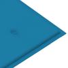 Garden Bench with Blue Cushion 112 cm Solid Teak Wood