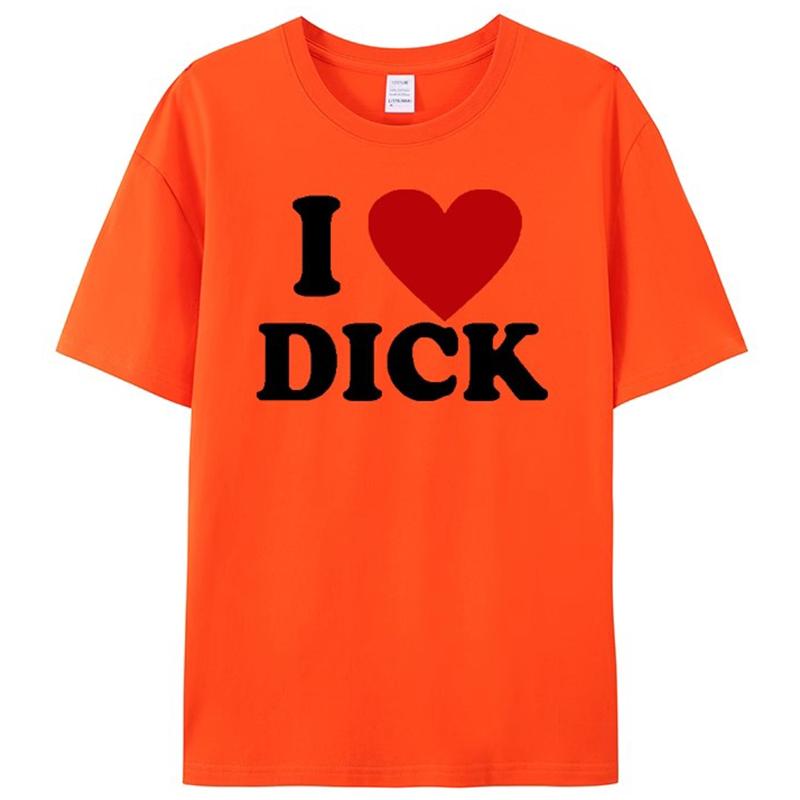 2025 Новая футболка I Love Dick для мужчин Высокое качество сердец Новинка Взрослая шутка футболка Летний хлопок Короткий рукав Парная одежда