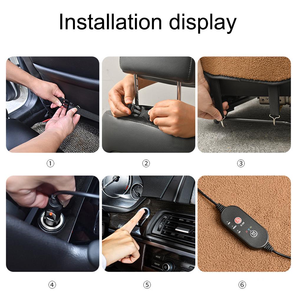 12V Heated Car Seat Cushion Cover 3 Gear Electric Car Seat Heater Soft Winter Warmer Seat Quick Heating Auto Car Accessories