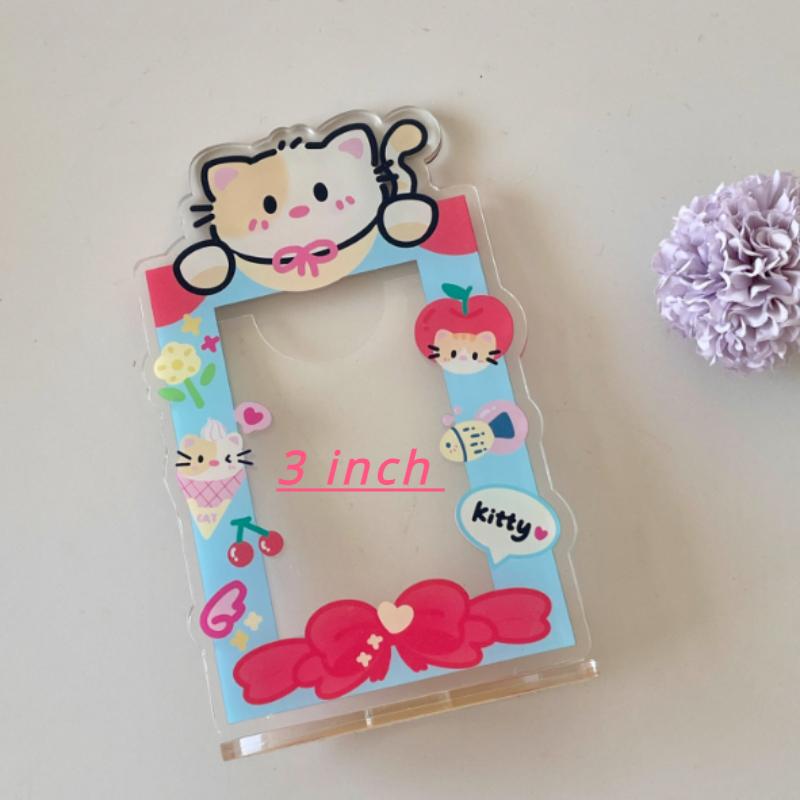 Cartoon Puppy Kitten Photo Frame Colorful Photo Card Holder 3 Inch Kpop Photo Display Desktop Decor Wholesale New Arrival 2025