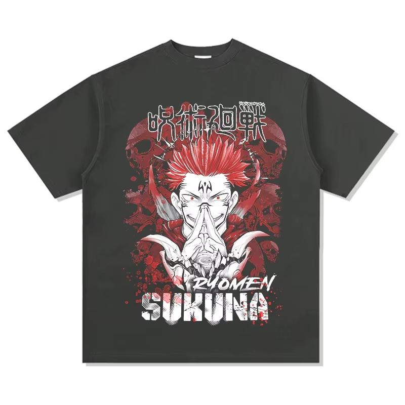 Jujutsu Kaisen Japanese Anime Pure Cotton T-shirt, Unisex Summer Casual Sports Street Style Tee for Anime Fans T-Shirt