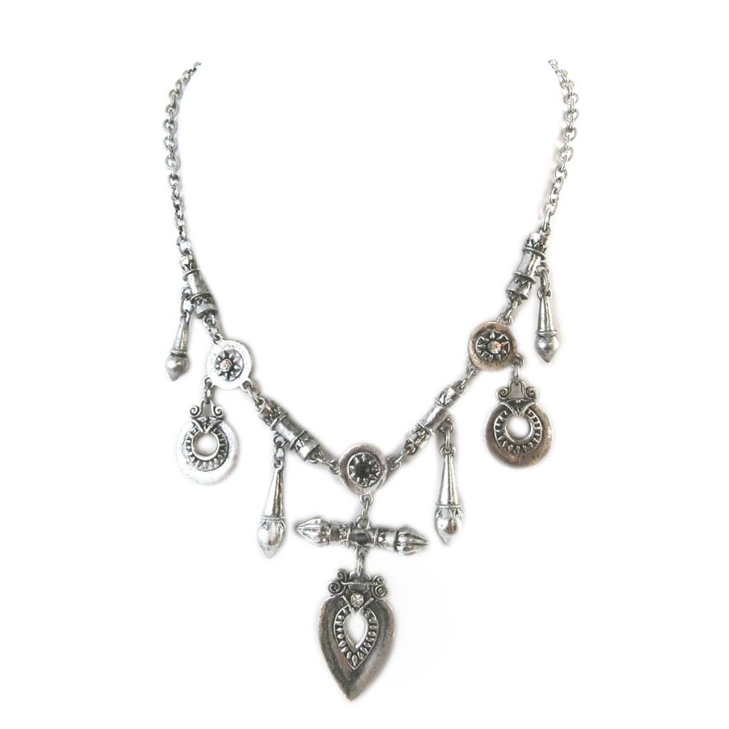 Les Trésors De Lily [E2080] - Designer Necklace 'Memories of the Past' Silver