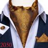 Men's Vintage Cravat Ascot Tie Self  Paisley Floral British Style Gentleman Silk Tie Set For Party