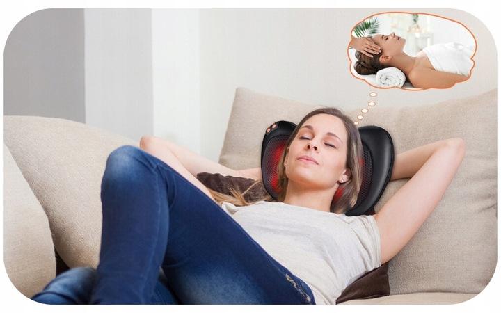 Elektryczny Masażer Karku Pleców Brelley Shiatsu Poduszka Obrotowe Głowice