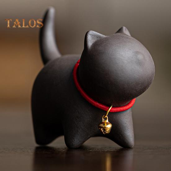 Чайный сервиз «Котенок» с изображением питомца в стиле кунг-фу, изготовленный вручную из фиолетового песка, для чайного домика в стиле восточной элегантности, для стола, домашнего офиса, чайной комнаты, уникальный подарок для любителей чая