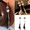 Women's Chain Feather Bohemia Earrings Mask Tassel Chain Long Drop Earring