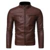 Autumn and Winter Slim Fit Simple Trend Men's Leather Jacket Casual Wash Locomotive Pu Leather Jacket