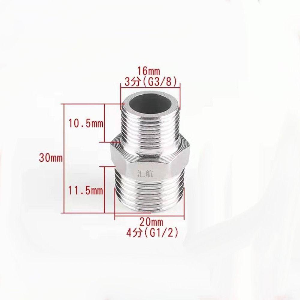 201 Stainless Stainless Steel Hex Nipple Thickened Hex Nipple Union  Water Oil Air