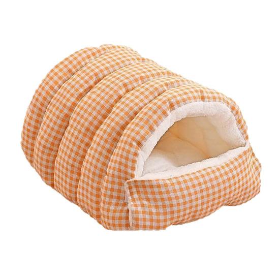 Кошачье гнездо-кровать Зимняя теплая пещера для питомца Домик-палатка с мягкой плюшевой подстилкой для домашних кошек и щенков Съемная моющаяся