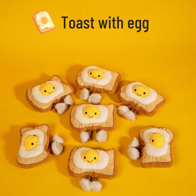 Креативная плюшевая подушка в виде тоста с жареным яйцом - Кукла из серии еды в стиле JC