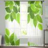 Ветка Свежие Зеленые Листья Прозрачные Шторы для Гостиной Прозрачный Тюль Оконные Шторы Спальня Кухня Домашний Декор Вуаль Шторы
