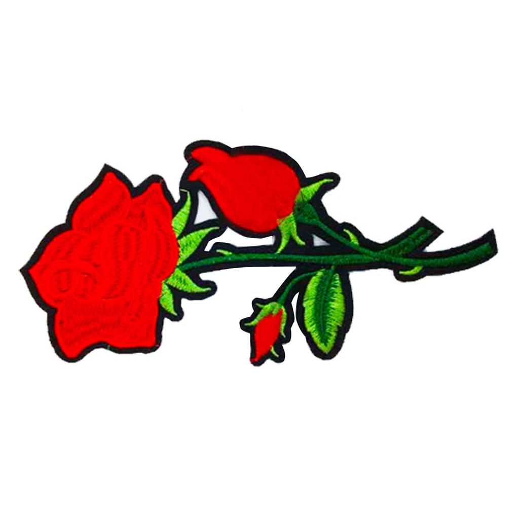 Красная роза вышитая нашивка милый высококачественный изысканный цветочный термонаклейка на нашивку для курток одежды рубашек