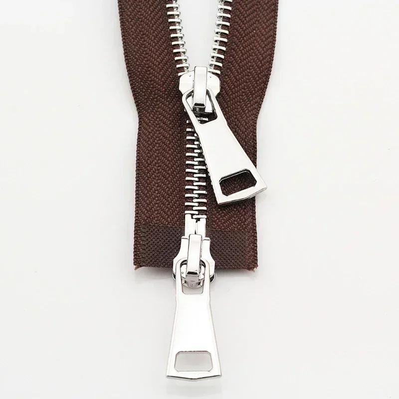 1-5 шт. 5# Металлические молнии 70/90/120 см Двусторонние разъемные молнии для пуховика Автоматическая блокировка Застежка-молния Швейный аксессуар для одежды