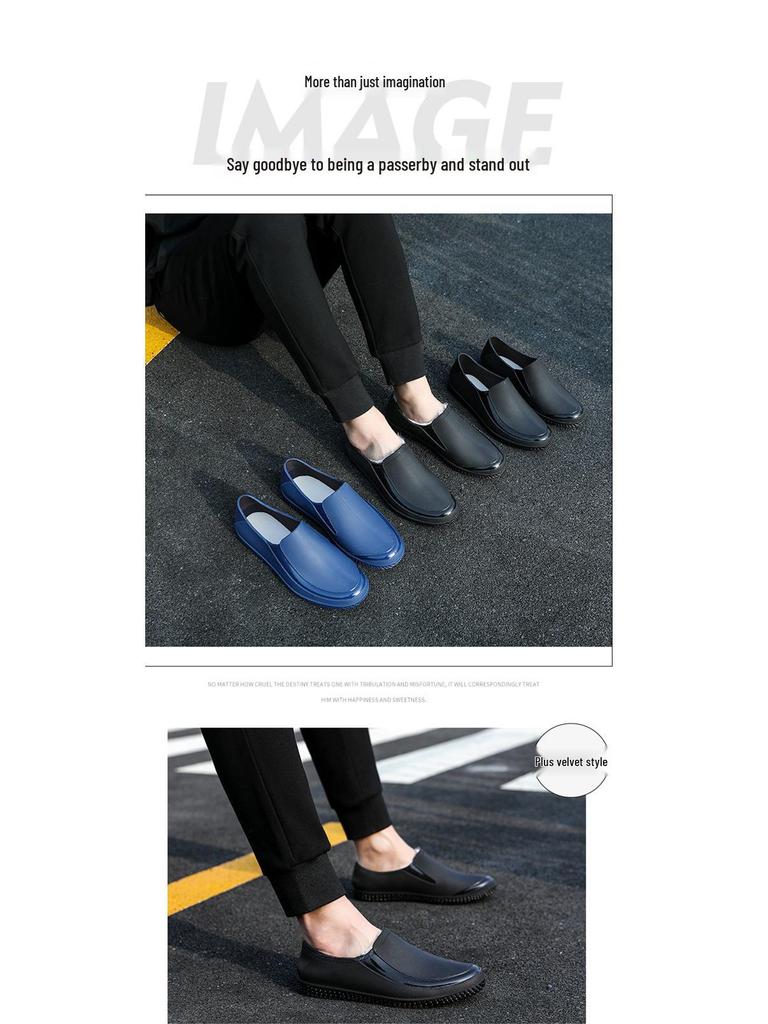 Мужские водонепроницаемые нескользящие короткие резиновые сапоги для рыбалки и использования на кухне