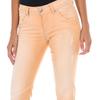 Pantalon Largo efecto desgastado y de tejido elástico 70DBF0636-G194 para Mujer