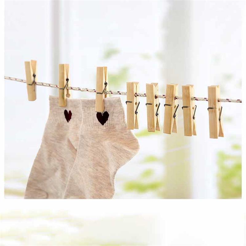 Бытовая бамбуковая клипса для одежды, носков, нижнего белья, простыней, сушки одежды, ветрозащитная фиксированная клипса для дома, аксессуары