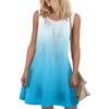 Ladies Fashion Summer Gradient Print Dress Loose Beach Vacation Casual Sleeveless Sundress