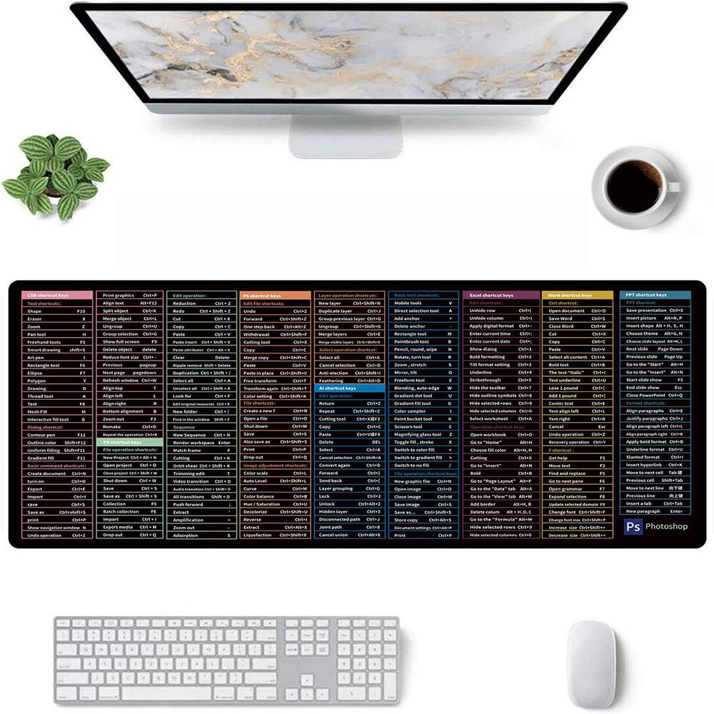 Коврик для мыши CDR/EXCEL/Word/Excel/PPT/AI/PR Клавиши быстрого доступа Настольный коврик Нескользящий