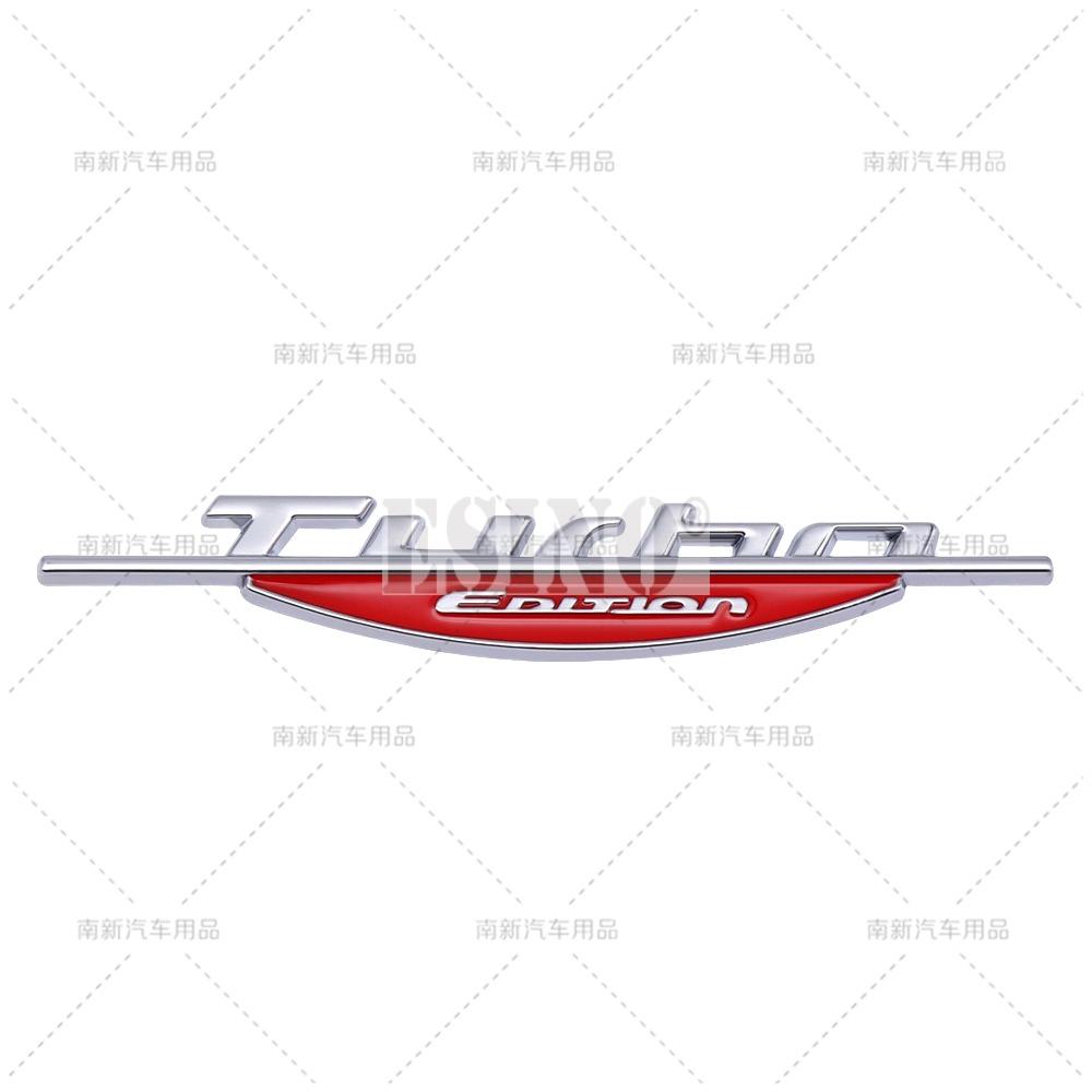3D Colorful Turbo Edition Metal Zinc Alloy Universal Fender Emblem Rear Trunk Badge Sticker Decal