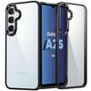 Case - BOOLING - for Samsung Galaxy A25 5G - Black Silicone - Transparent PC Back - Anti-scratch