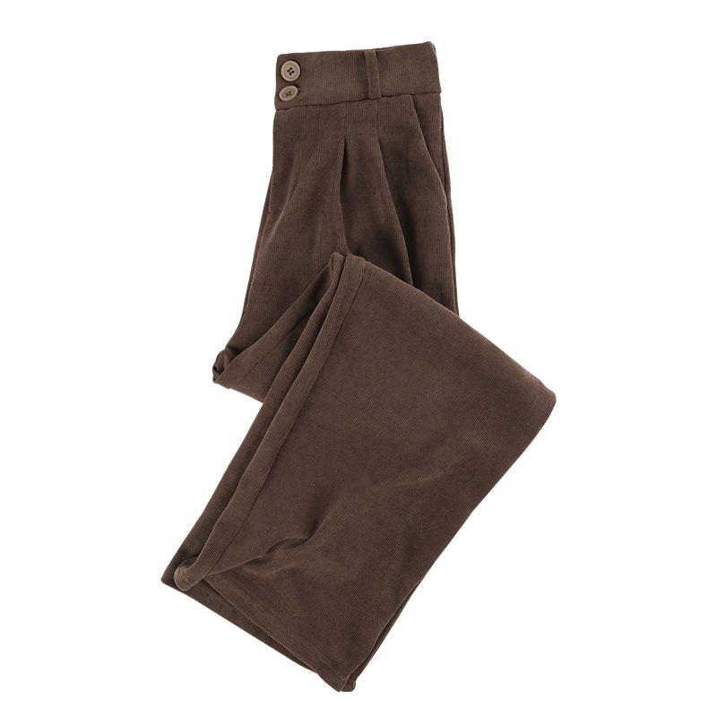 Белые вельветовые брюки широкого кроя для женщин на осень и зиму, новые узкие прямые драпированные брюки Small Plus из бархата