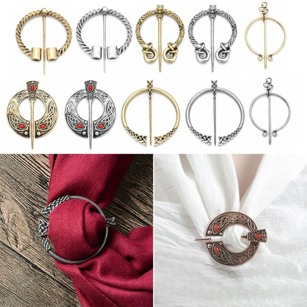 Модная Брошь-Шарф Серебро/Золото Булавка для Шали Трендовая Викингская Брошь Коммерческая