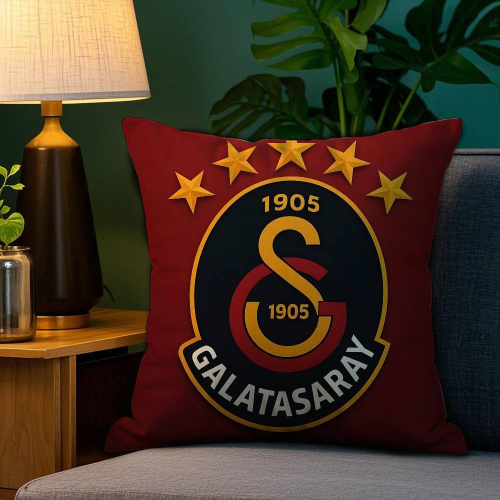 Club Logo Football G-Galatasarays Pillow Case Anti-Dustmite Pillowcase Invisible Zipper Silky Short Plush Sofa Cushion Cover