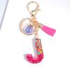 1 шт. брелок с блестками и кисточками в виде буквы, рождественский цвет, новый розовый красный брелок для ключей, автомобильный подарок