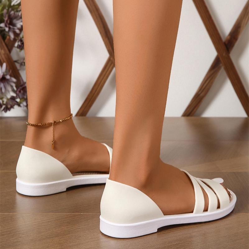 Новые летние стильные модные удобные и элегантные сандалии на плоской подошве, тапочки, морская пляжная обувь, повседневная женская обувь на плоской подошве