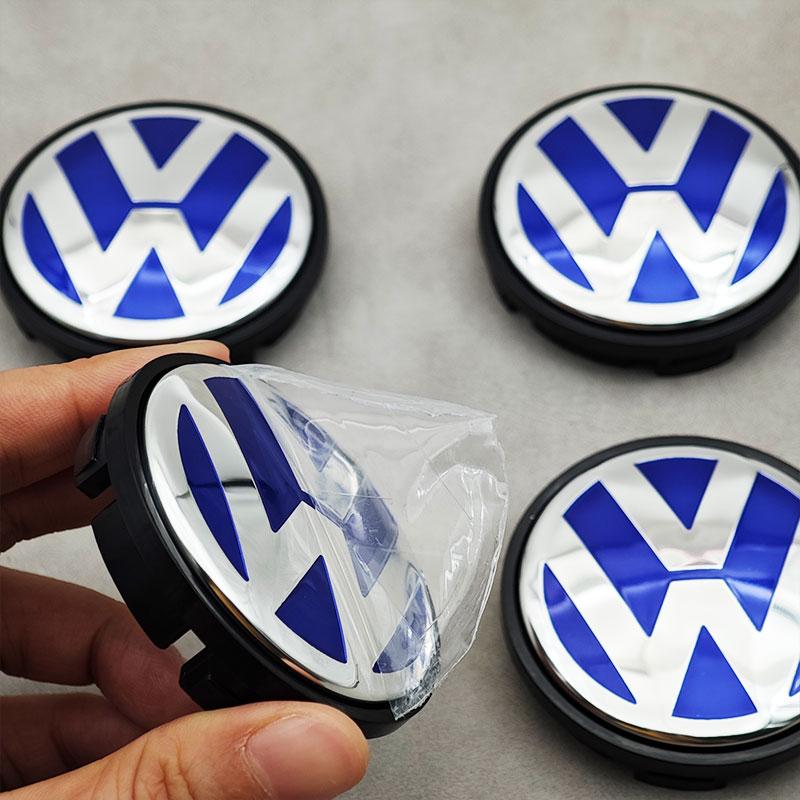 VW GTI GOLF 2026 Hot For VW VOLKSWAGEN 4pcs 56mm Bule Car Wheel Center Caps Rim Hub Caps For VW Volkswagen Golf Jetta Bora Polo