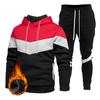 Red 2025 Autumn Winter Hooded Pullover Sweatshirt Pants Set Men's Sportswear Sports 2-piece Set Men's Jogging Sweatshirt Set