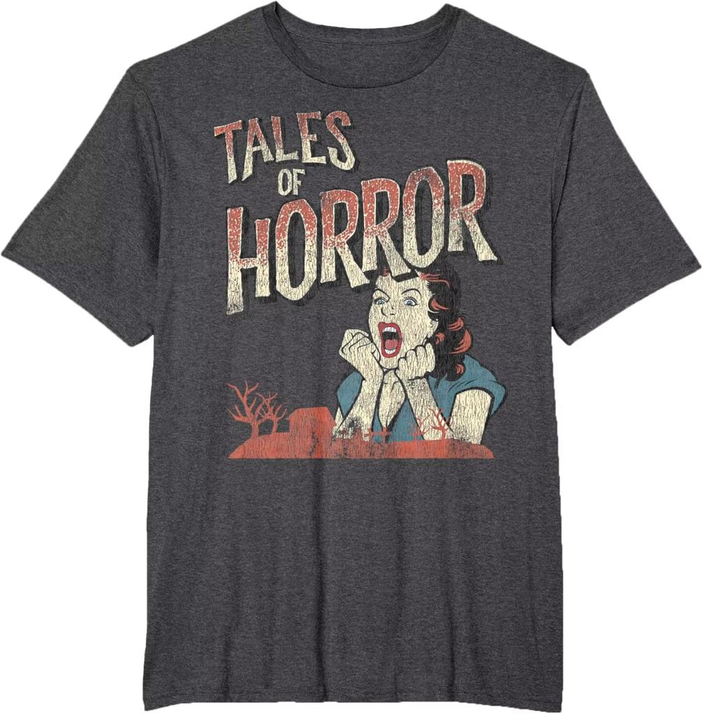 Винтажный постер фильма ужасов Графическая печать Летние футболки из чистого хлопка для мужчин и женщин Уличная одежда Осень и зима нижнее белье