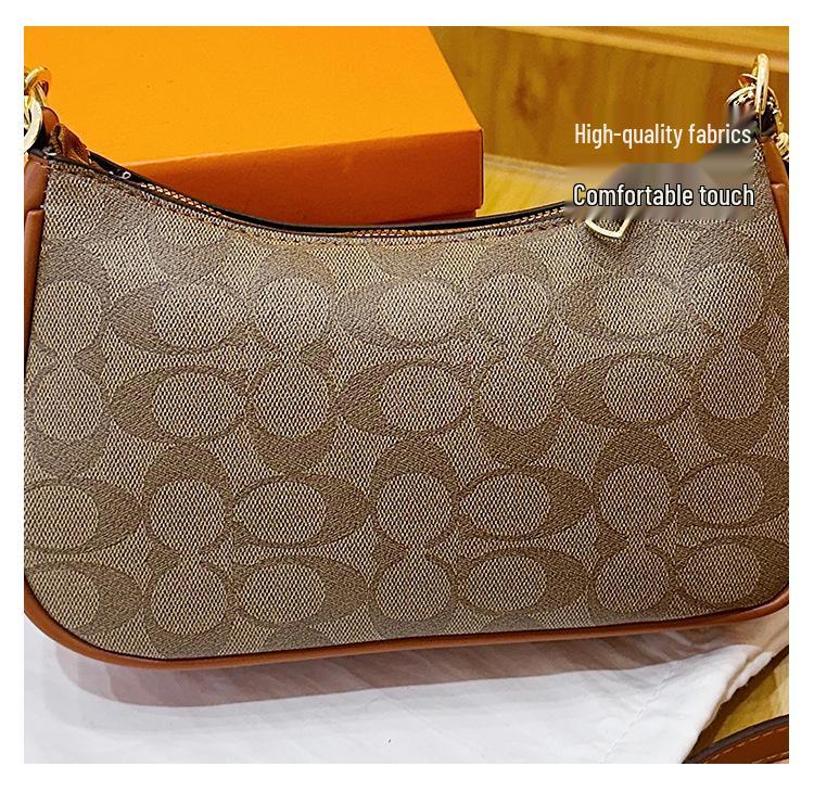 Женская классическая универсальная сумка-кроссбоди в форме полумесяца с принтом в виде цепи