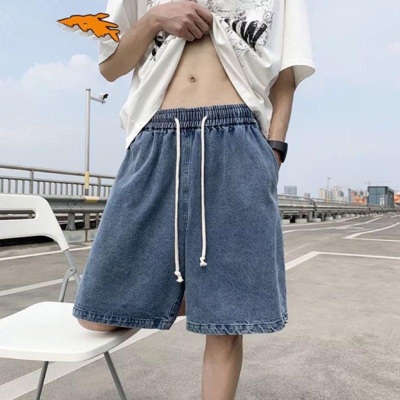 Винтажные мешковатые джинсовые шорты женские стираные широкие брюки капри повседневные джинсы-бочки джинсовые шорты мужские свободные