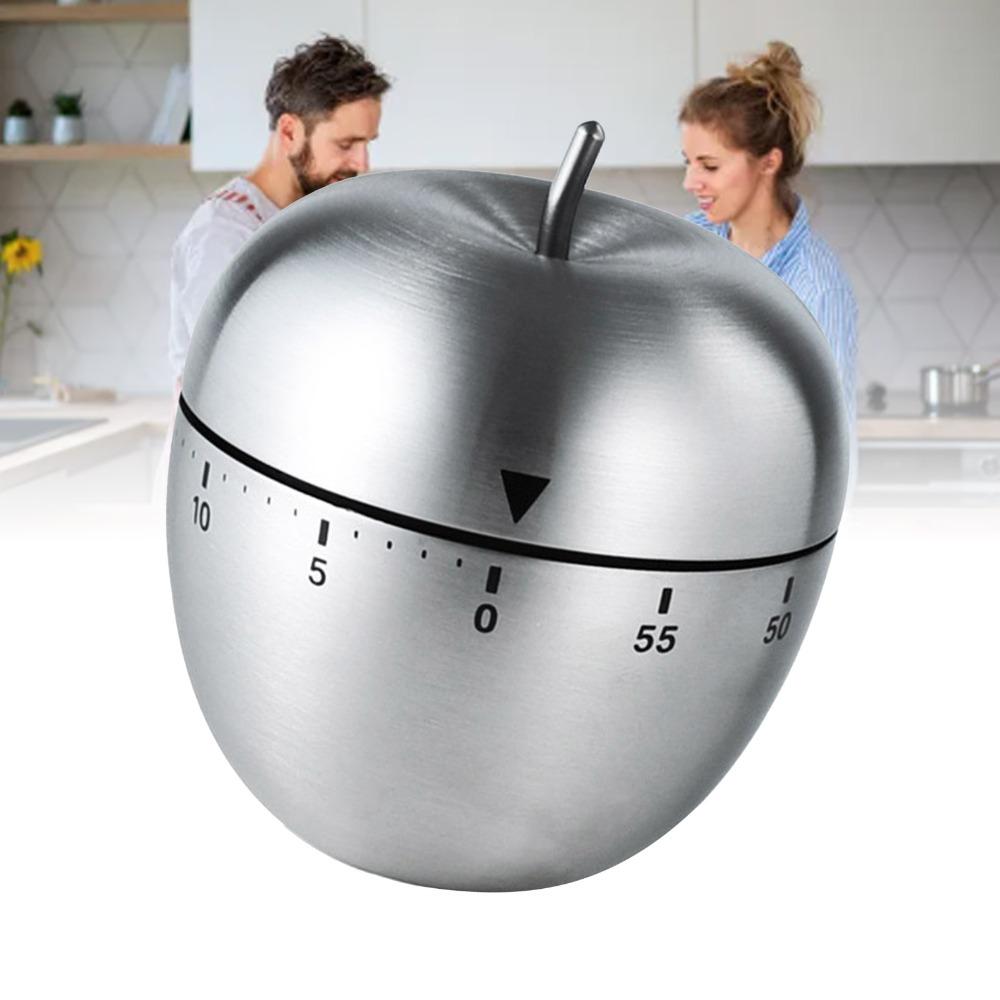 60 Minutes Mechanical Kitchen Timer Stainless Steel Manual Cooking Timer Cooking Baking