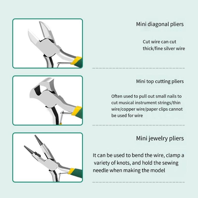Мини-клещи, длинный нос, изогнутый нос, диагональные, торцевые, Linesmans, плоскогубцы с игольчатыми носами, 5-дюймовые плоскогубцы для изготовления ювелирных изделий