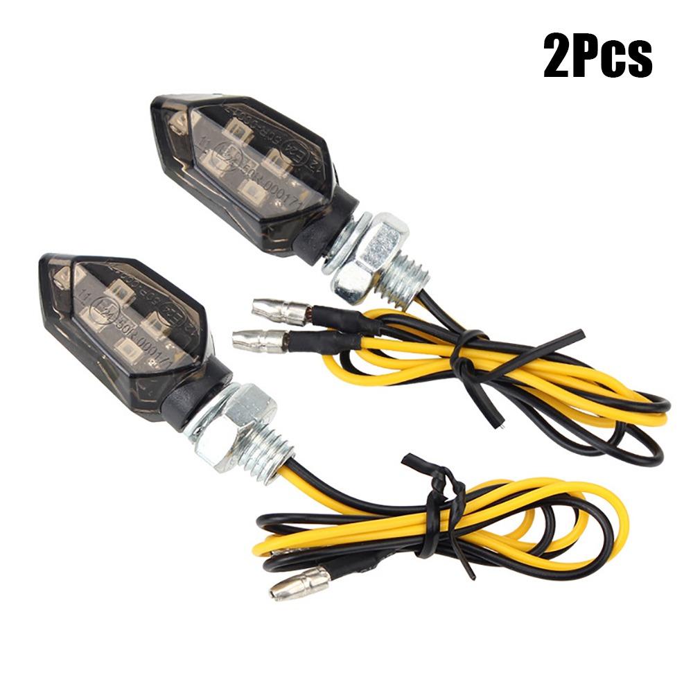 1Pair Mini LED Indicators Light Universal Amber Blinker Motorcycle Motorbike Accessory